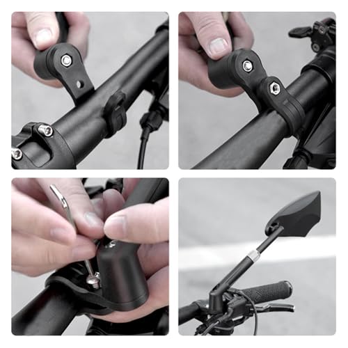 Retrovisor para bicicleta gran angular negro accesorio de seguridad para manillar 3