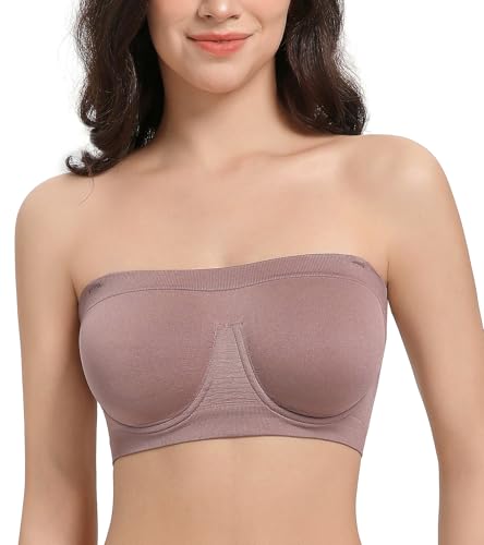 Image of Lemorosy Women's Invisible Seamless Non-Padded Underwire Bandeau Multiway T-Shirt Bra