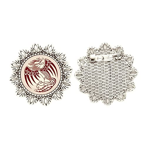 Broche de plata fénix chino medium, regalo de aniversario