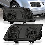 AJP Distributors For Vw Volkswagen Jetta Mk4 Mkiv Bora Euro Upgrade Replacement Front Bumper Chrome Housing Smoked Lens W/Built In Fog Lights Headlights Head Lamps