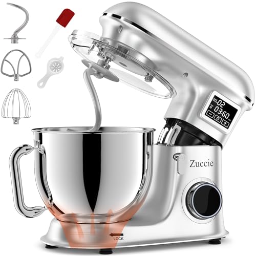 Zuccie Batidora Amasadora 1500W 8L Amasadora Reposteria 6 Velocidades Robot de Cocina Pantalla LCD &...