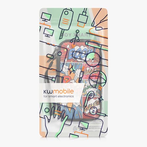 kwmobile Housse de Protection pour Smartphone XL - 6,7/6,8" - Sacoche de Protection pour Téléphone Portable en Néoprène Pop Art Multicolore – vue 7