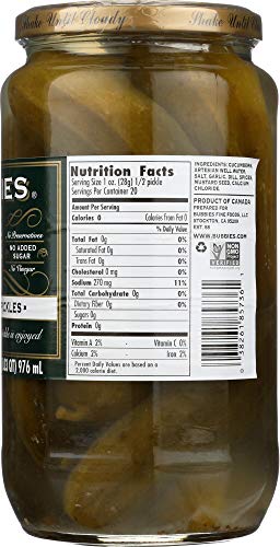 Bubbies Pure Kosher Dill Pickle 33.0 OZ(Pack of 3)