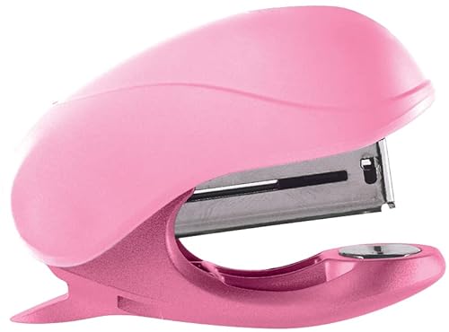 Maped - Vivo Mini-Heftgerät in Pastellrosa mit 400 Heftklammern 26/6 – Körper aus recyceltem Material – integrierter Heftentferner – kompatibel mit 24/6 und 26/6 – bindet bis zu 15 Blatt