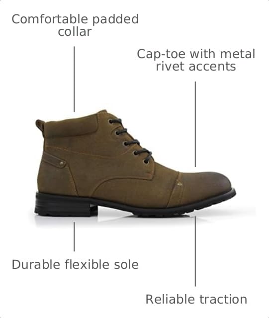Image of Ferro Aldo Men's Ankle Boots | Lace-Up Cap Toe Chukka Style Dress Boot | Casual Fashion for Work