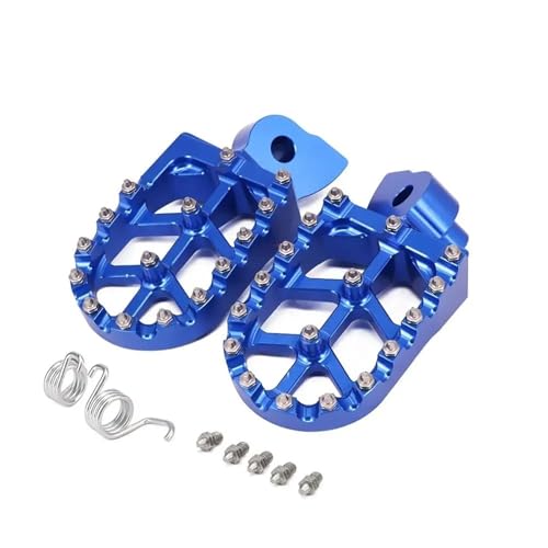 Repose-pieds CNC moto bleu en aluminium forgé pour YZ125 et YZ450F