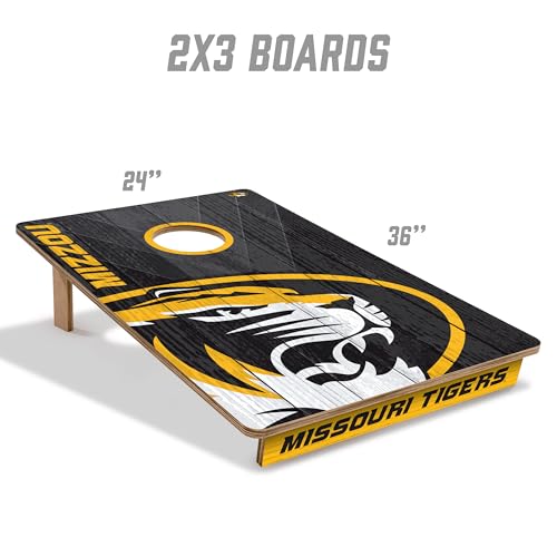 YouTheFan NCAA Missouri Tigers 2’ x 3’ Wood Cornhole Game with Logo Bags by YouTheFan - Image 5