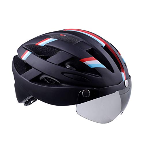 CLISPEED Capacete de Bicicleta Preto Com Ã“culos de Sol Viseira de Sol Estrada de Montanha Capacetes