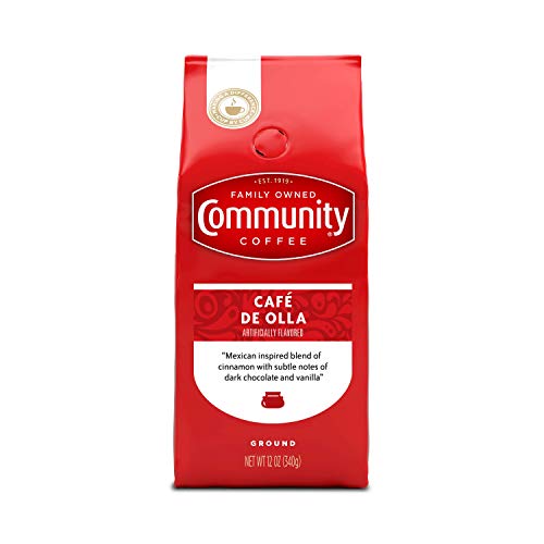 Community Coffee Café de Olla Flavored Medium Roast Ground Coffee, 12 Ounce Bag