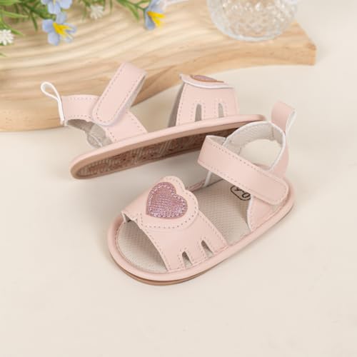 Image of HsdsBebe Baby Girls Sandals Bohemia Flower Bow Soft Sole Toddler First Walkers Beach Summer Shoes
