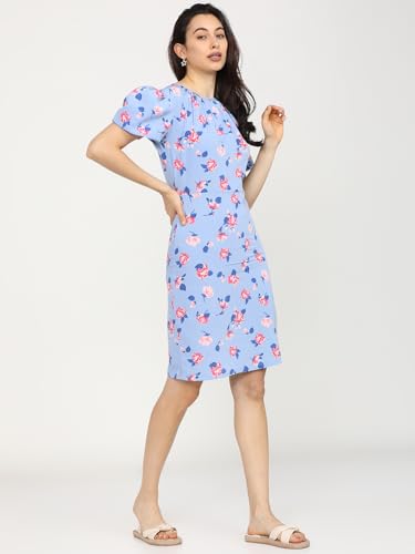 Image of Tokyo Talkies Women's Short Sleeves Round Neck Printed Dresses | Stylish Dresses | Casual Dresses