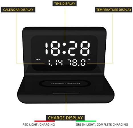Wireless Charger Alarm Clock Wireless Charging Clock Temperature Mirror Home Decoration Wireless Charging Board image 5