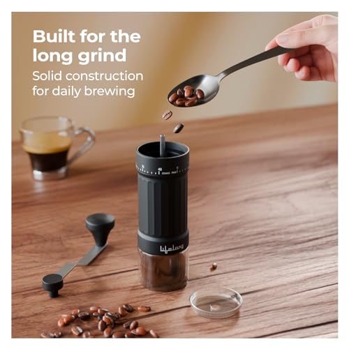 Image of Lifelong Manual Coffee Grinder | Adjustable Ceramic Burr Grinder for Precision Brewing|Fine, Medium & Coarse Grind |Hand Coffee Bean Grinder for Espresso, French Press, Cold Brew & Travel-Friendly Use