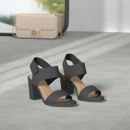 Image of Soda Wait-A ~ Women Open Round Toe Chunky Heel Ankle Strap High Heel Dress Sandals