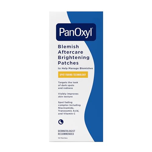 PanOxyl Blemish Brightening Patches: Dermatologist-Recommended, Help Fade Post-Acne Dark Spots and Reduce Redness, Large Clear Patches Cover a Bigger Area, Vegan & Latex-Free, 16ct