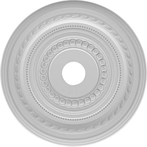 Image of Ekena Millwork CMP22CO Cole Thermoformed PVC Ceiling Medallion, 22 inch OD x 3 1 /2 inch ID x 1 inch P, White