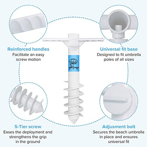 image for AMMSUN Beach Umbrella sand Anchor Stand Holder Heavy Duty and beach um