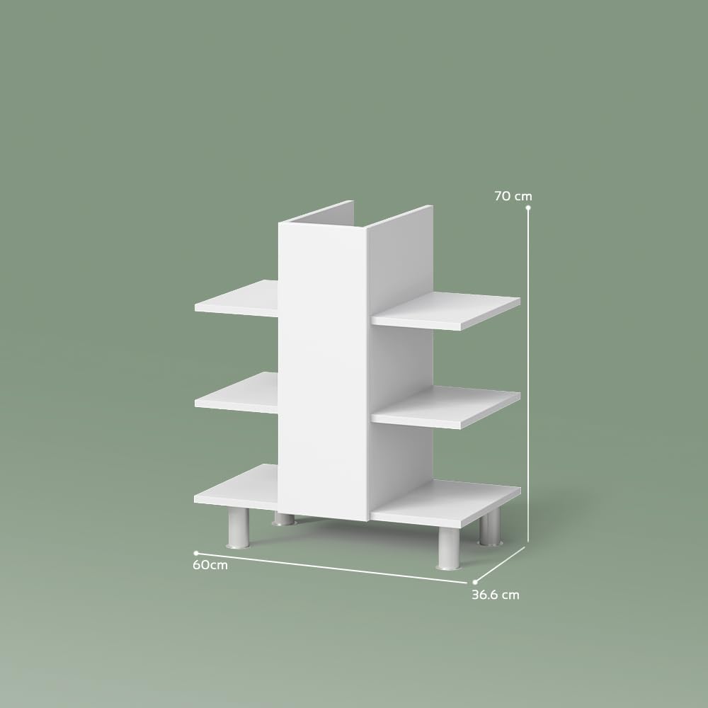 Livinity Mobiletto per lavabo Fucino, Bianco, 60 x 70 cm con 6 ripiani