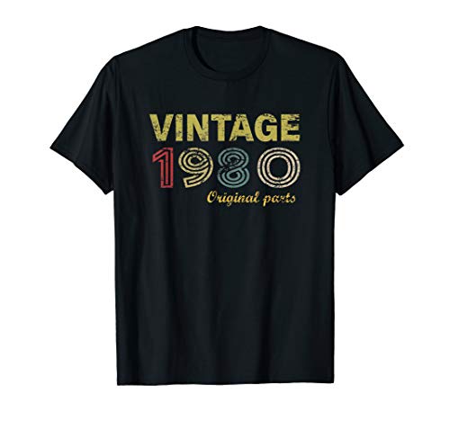 Vintage 1980 Original Parts Funny 40th Birthday Men Women T-Shirt