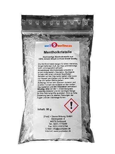 well2wellness® Mentholkristalle intensiv im 50g Beutel - aus 100% reinem Minzöl Cover