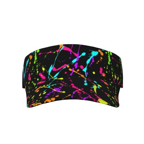 Glow in Dark Splatter Neon Hat for Men Women Adjustable Sport Sun Visors Dad Trucker Hats Baseball Cap