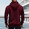 Volemo Mens Hoodies Quarter Zip Hoodie Colour Contrast Hooded Sweatshirt Long Sleeve Hoody Tops with Pocket Red XXL #4