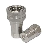 1″ NPT ISO 7241-B Stainless Steel Quick Disconnect Hydraulic Coupler Set