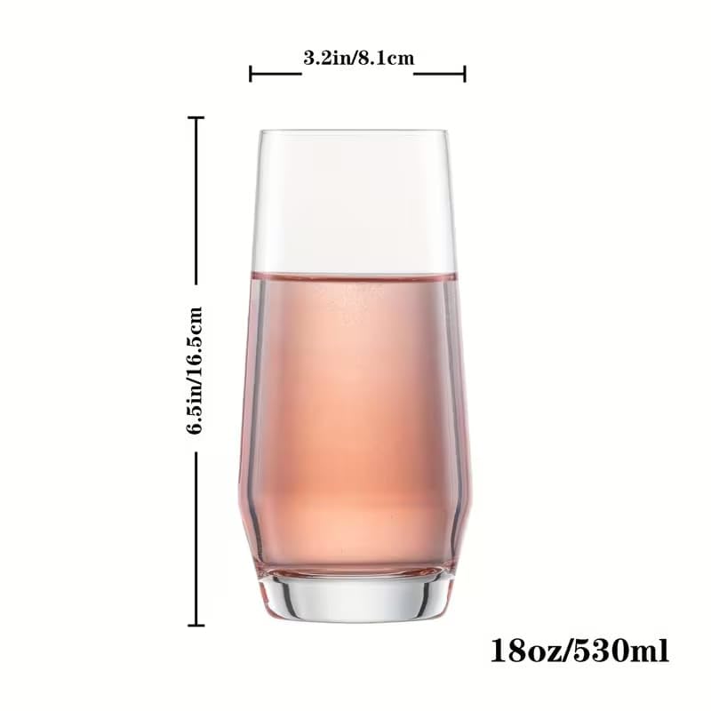 Image of PrimeWorld Juice Glass 350 ml - Set of 6 | Premium Transparent Drinking Glass Set for Water, Juice, Soft Drinks, Mocktails & Everyday Use | Elegant Glassware for Home, Kitchen & Parties