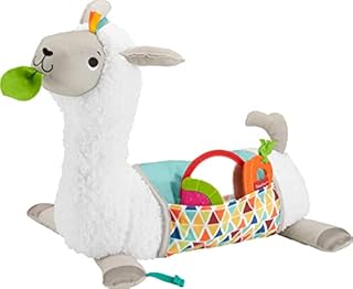 Fisher-Price Grow-with-Me Tummy Time Llama, 4 Ways To Play As Baby Grows, 3 Take-Along Toys, Engages Babys Senses Of Sight, Hearing and Touch, GLK39