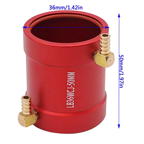 Treehobby Aluminum 36mmx50mm RC Model Boat Motor Water Cooling Jacket with Inlet & Outlet Fittings Heatsink Metal Parts for 36-Series RC Boat Motor Part Accessory (Red) - Thumbnail 2