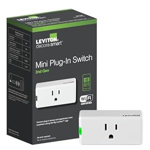 Leviton Decora Smart Plug, Wi-Fi 2nd Gen, D215P-1RW, White