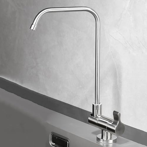 Robinet de filtre à eau pliant en acier inoxydable brossé pour cuisine monotrou
