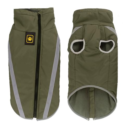 FEimaX Cappotto Invernale per Cani Giacca Impermeabile Caldo per Cane Antivento Riflettente Cappottino in Pile con Foro per Imbracatura Vestiti per Cani di Taglia Piccola Media e Grande