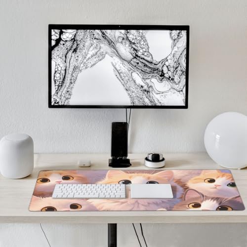 Tapis de souris de jeu grand format chat mignon clavier ordinateur protection table - 7