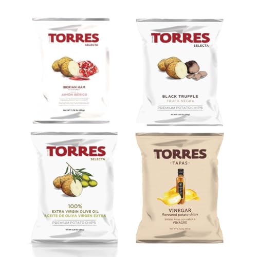 Torres Variety Taster Crisps Selection - Black Truffle, Iberico Ham, Olive OIl, Vinegar
