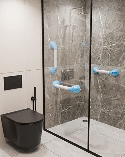 Suction Cup Grab Bars For Bathtub 16.5 Inch - 1.25" Diameter, Imomwee Anti-Slip Safety Bathroom Grab Bar Balance Handrail, Handicap Elderly Senior Suction Assist Portable Shower Handle For 4 X 4 Tile #TOP5