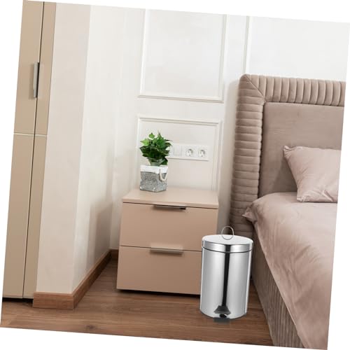 Caneca de basura rectangular de acero inoxidable con pedal miniatura 3