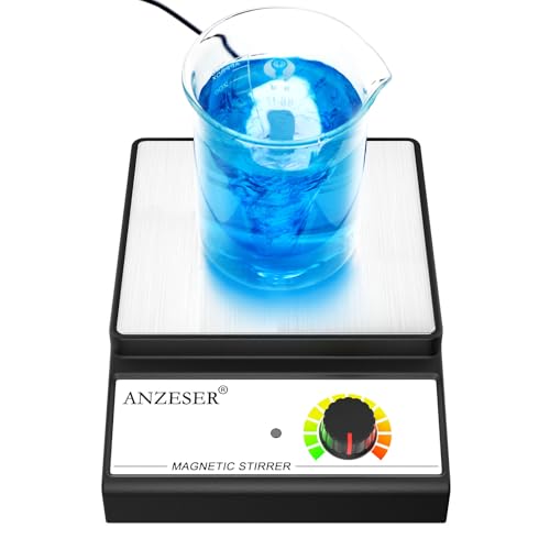 ANZESER Magnetic Stirrer w/Stir Bar, 3000RPM Magnetic Stir Plate, Max Capacity 3000mL Magnetic Mixer (No Heating)