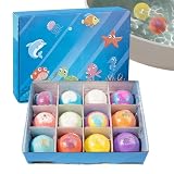 da bagno per vasca da bagno, set di giocattoli e palline da bagno per scioglimento rapido, a tema animali marini, 12 pezzi, per bambine, piccole, prescolari, piscina, Play