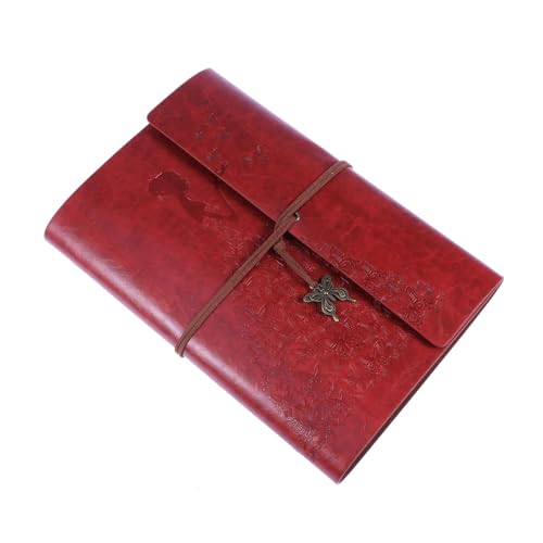 GARVALON Vintage Red Leather Photo Notebook DIY Handmade Vintage Style Picture Album for Birthday Anniversary Wedding Christmas Graduation Princess Design