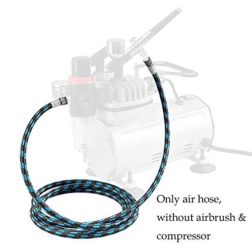 SAGUD Airbrush Hose 6 Foot Nylon Braided Air Hose with 1/8” Size On Both End and Adapter 1/8” male - 1/4” female for Most Airbrush Kit by SAGUD - Used condition - Image 5