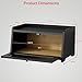 Goozii Black Bread Box for Kitchen Countertop, Small Vintage Counter Top Breadbox, Homemade Bread Storage Container for Sourdough Loaf, Farmhouse Wooden Corner Kitchen Counter Organizer for Cabinet