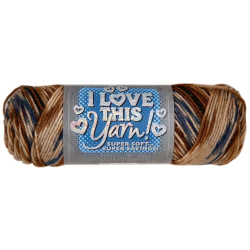 Image of Hobby Lobby Print I Love This Yarn - 4 Medium 100% Acrylic, 252 Yards, Yarn for Crocheting Knitting Blankets, Hats & Accessories, Set of 2, 560 High Sierra Stripe
