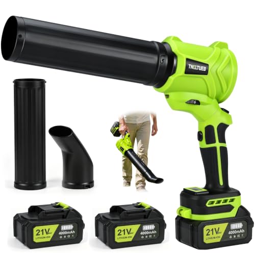 Leaf Blower, 180° Rotating Cordless Leaf Blower with 2 x4Ah Batteries and…