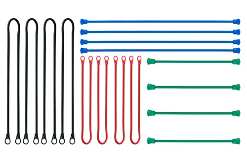 Tipu Reusable Rubber Twist Ties, 16 Pack: 24"(4-Pack)/18"(4-Pack)/12"(4-Pack)/6"(4-Pack), All Purpose Bendable Tie for Indoor and Outdoor, Assorted Colors and Sizes