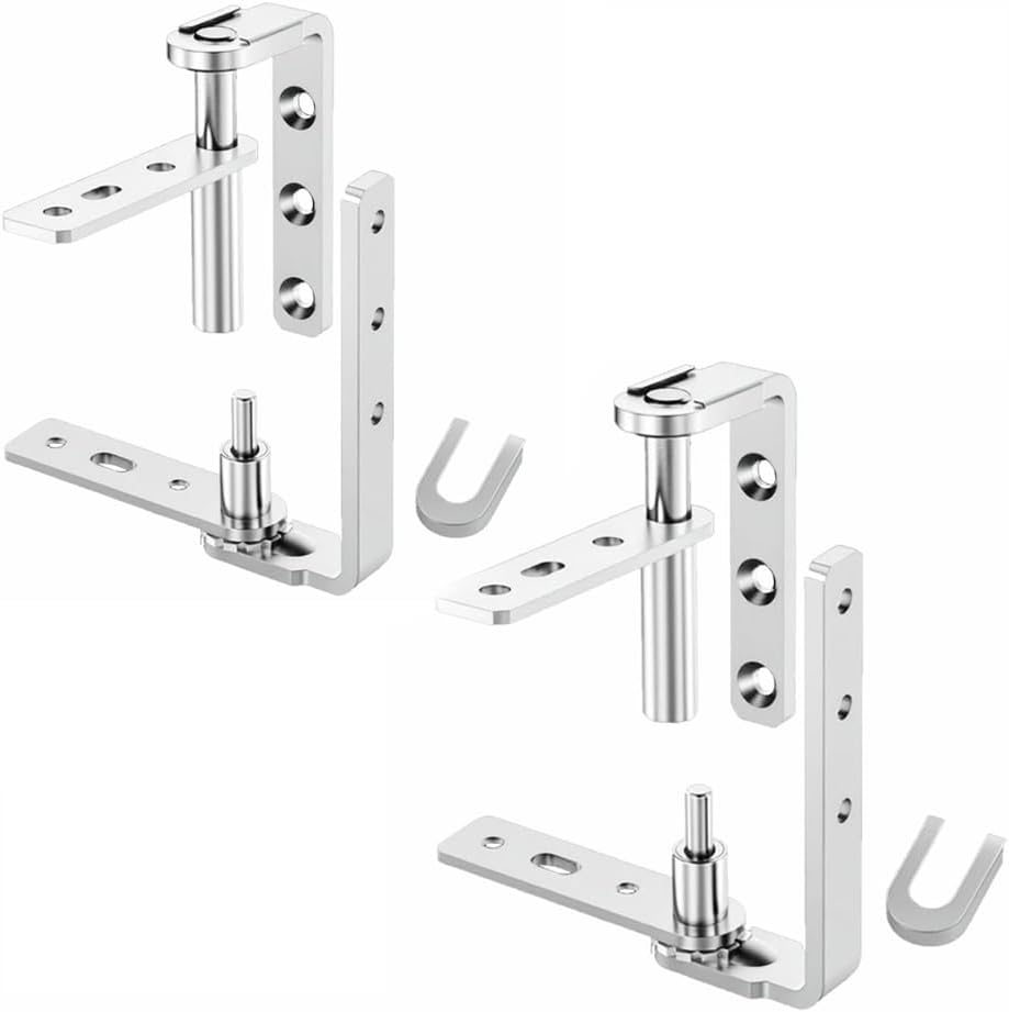 2 PCS 304 Stainless Steel Saloon Door Hinge, Self Return Double Swinging Hardware, for Cafe & Bar Door Gravity Hinge Heavy Duty (Silver S Size)