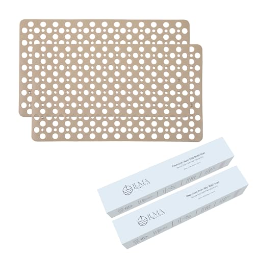 LUMA HOME Non Slip Bathtub Mat and Shower Mat Beige