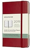 Moleskine Classic Hard Cover 2019 12 Month Weekly Horizontal Planner, Pocket Size (3.5