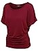 MBJ WT817 Womens Dolman Drape Top with Side Shirring XXL WINE