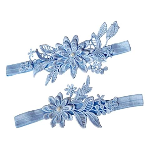 Oyabridal Garter for Bride Wedding Garter Set Floral Bridal Garter Lace W010 (Sky blue) Cover